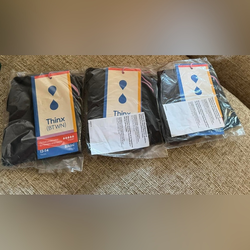 3 new thinx  btween size 13/14 period underwear